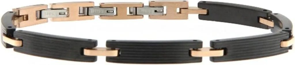Bracciale Liu Jo Uomo MLJ355 Nero Trend 2026 Acciaio e Oro Rosa