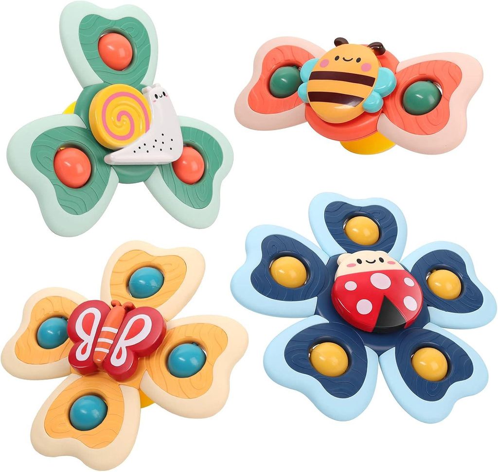 Vanmor Saugnapf Spinner 4er Baby Fidget Spielzeug Reise Bad Produktbild 