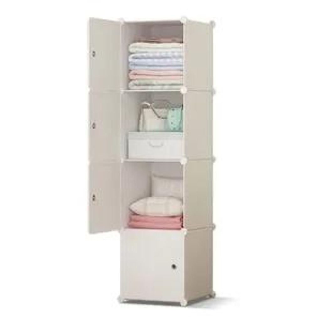 Armoire modulable blanche avec 4 étagères, bibliothèque Image du produit 