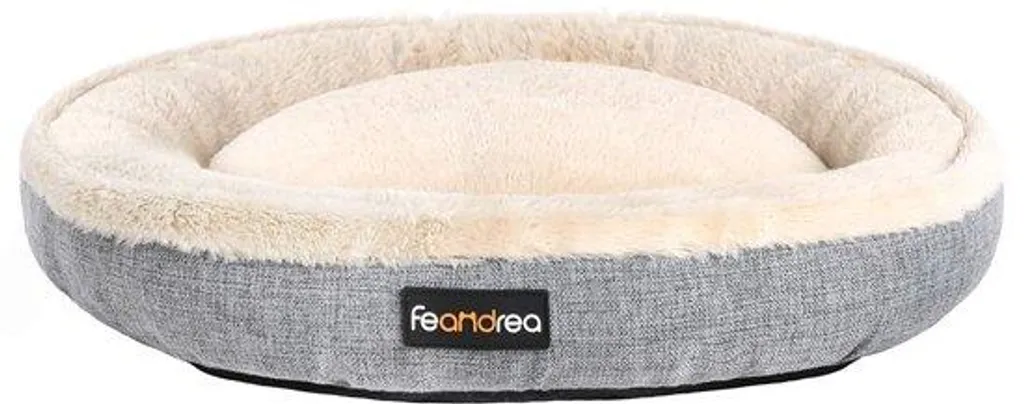Lit pour chien relaxant contre l'anxiété gris donut moelleux format 75 cm