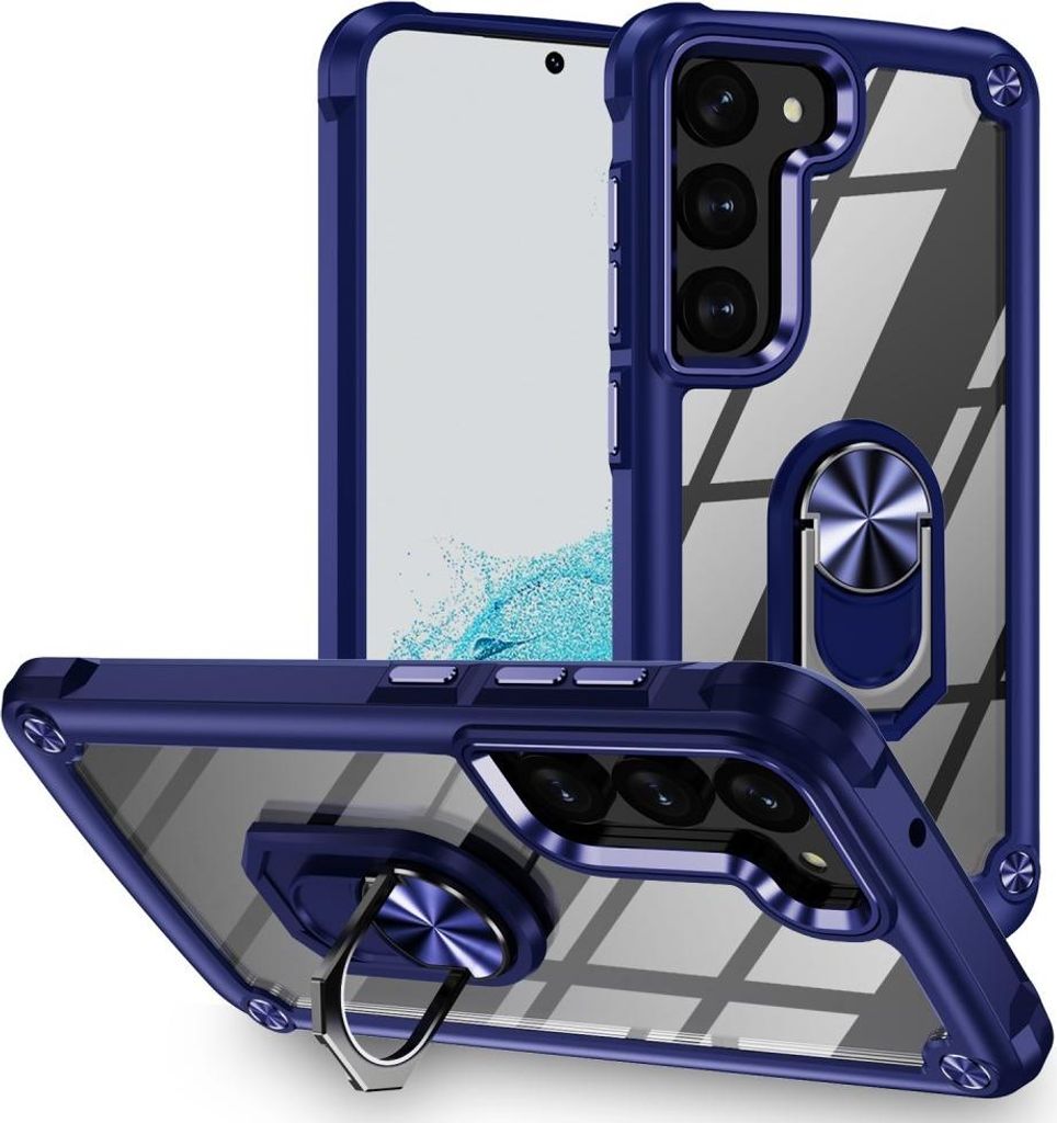 Samsung Galaxy S23 Hülle - Coverup Ring Ständer Back Cover - Blau