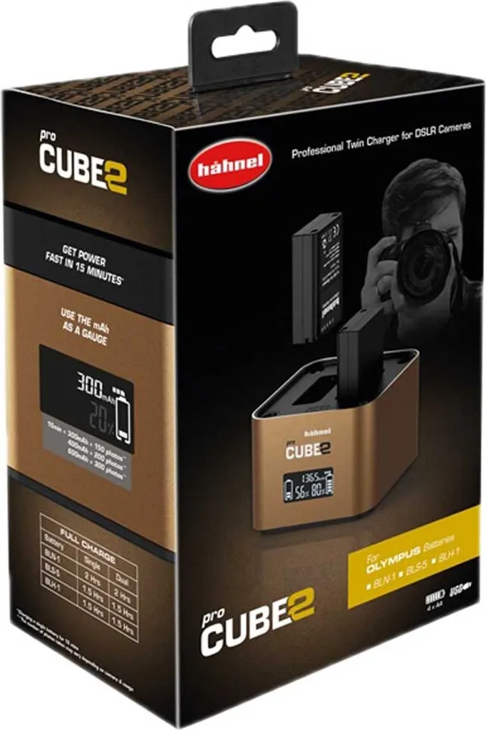 Chargeur Double Numérique Hähnel proCUBE2 pour Batteries Olympus Multi