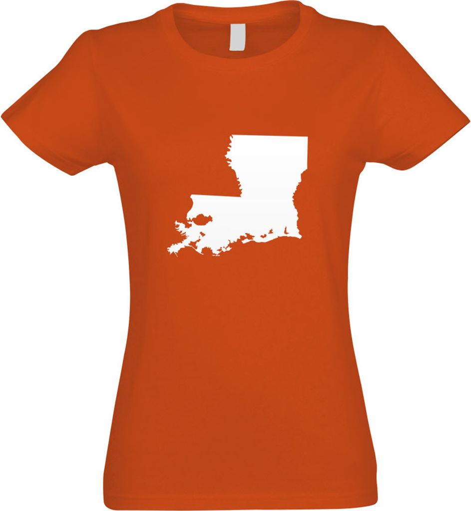 Kiwistar - T-Shirt tailliert - Damen - orange - USA - Lousiana Baton Rouge - mit Motiv Bedruckt - Funshirt Design - Sport - Freizeit - Damen - XXL