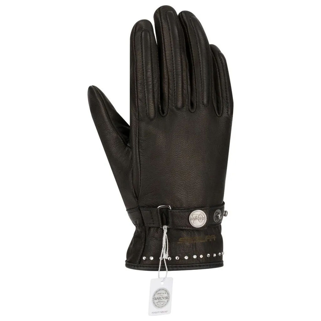 Gants moto femme Segura Cox Crystal Swarovski noirs en taille M