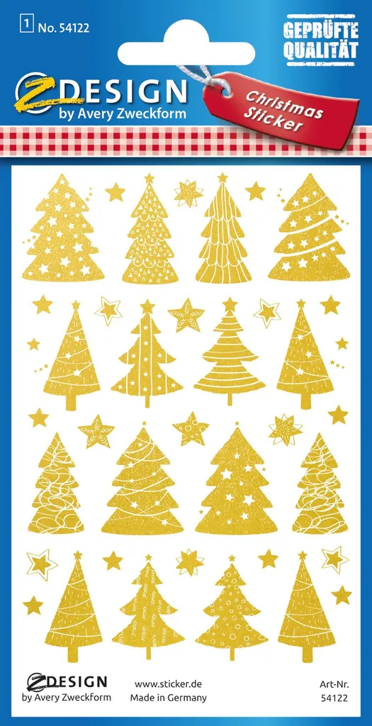 Stickers sapins de Noël AVERY Zweckform 54122 - Déco autocollants