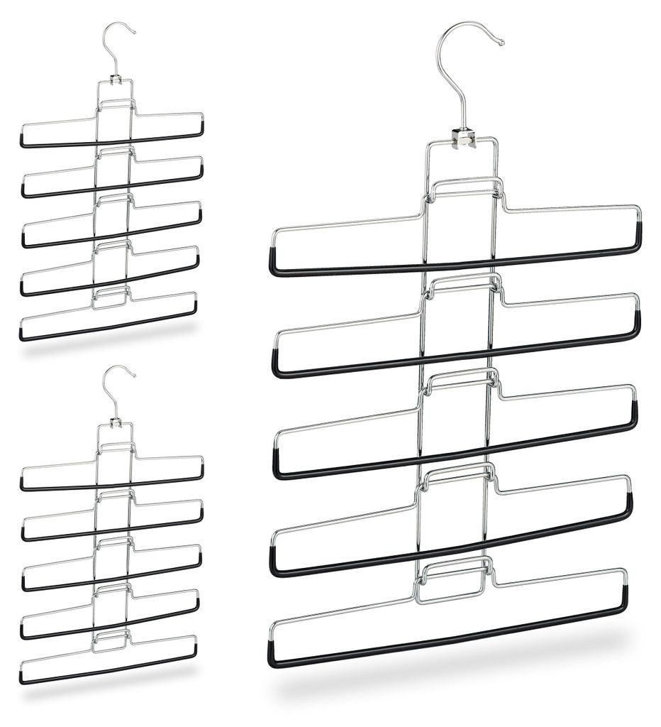 Relaxdays, set van 3 broekhangers, geschikt voor 15 Productafbeelding 