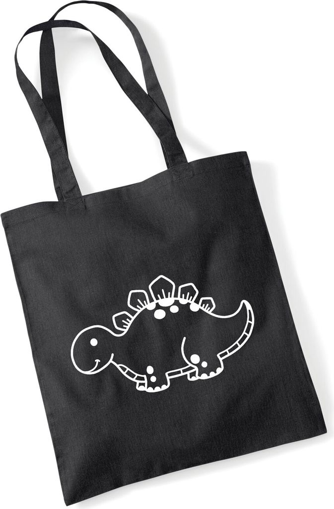 Huuraa Jutebeutel Stegosaurus Dinosaurier 10 Liter Black Produktbild 