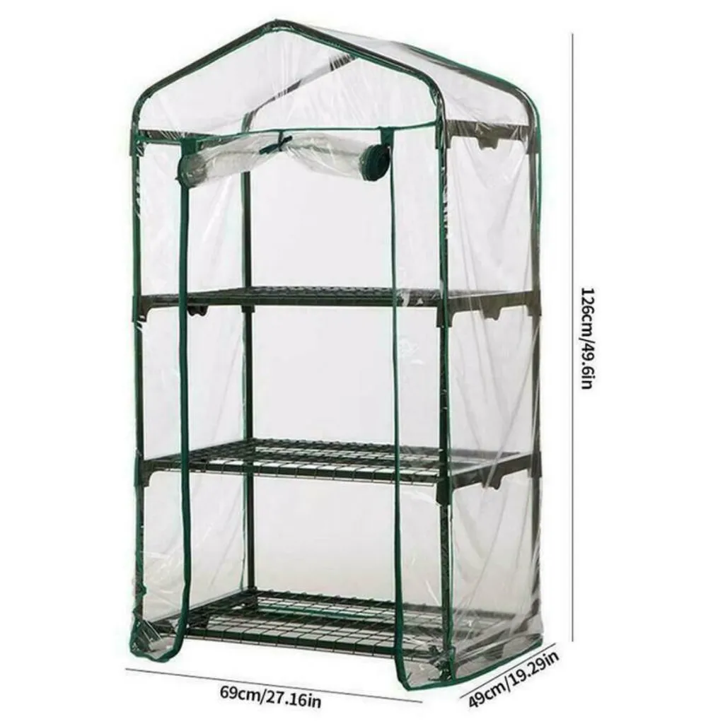 Housse de mini-serre imperméable avec fermeture éclair et PVC pliable - 10