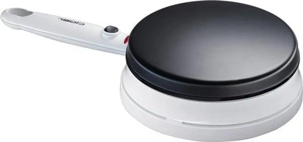 Crêpière sans fil 700W blanche avec bac à pâte pour crêpes fines
