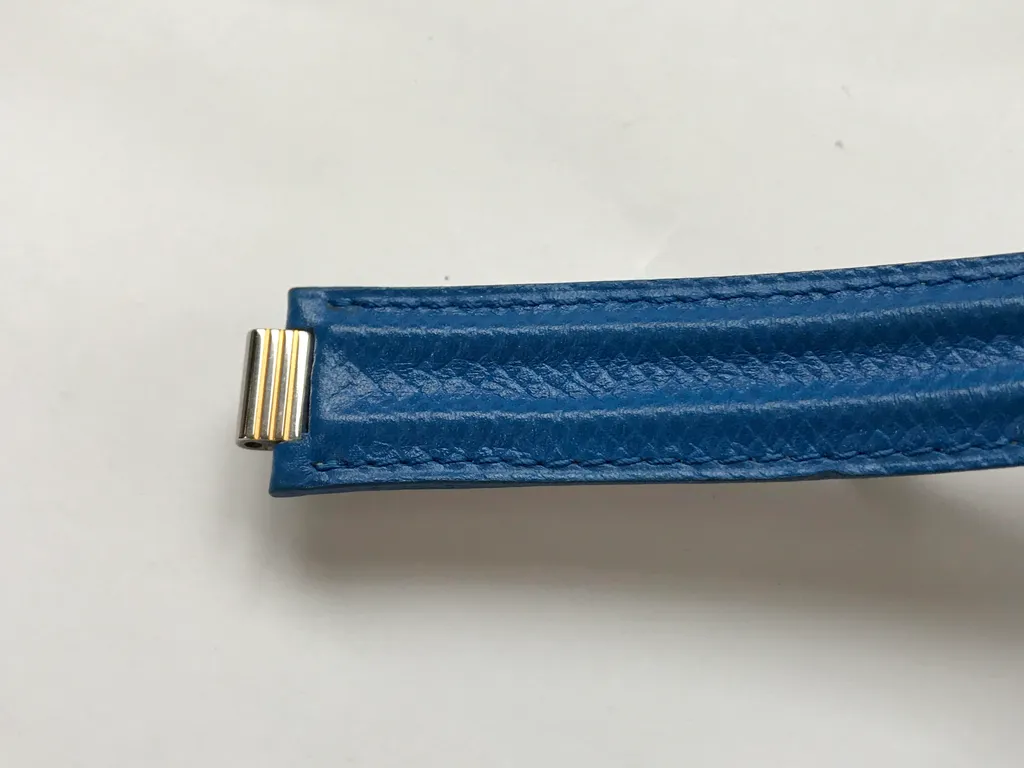 Bracelet de Montre en Cuir Bleu 18mm avec Boucle pour Modèle Cartier
