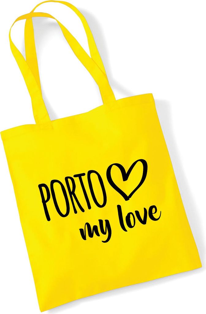 Huuraa Jutebeutel Porto my love 10 Liter Yellow Baumwolle Tasche Geschenkidee