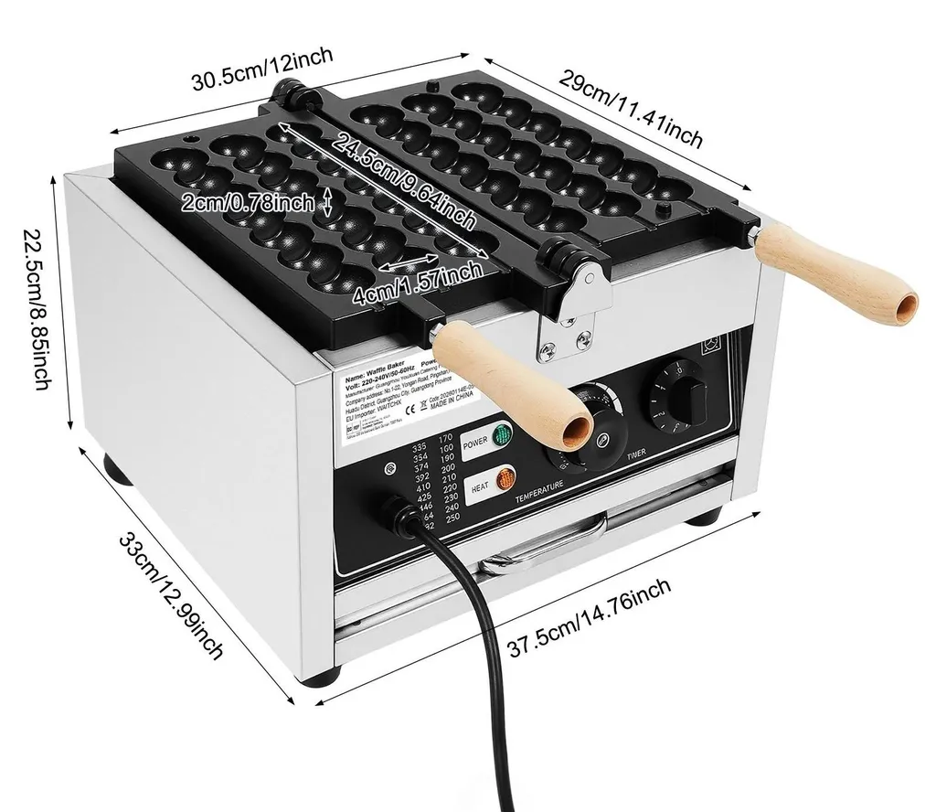 Gaufrier boules pour Bubble Waffles et gaufres œufs - Usage Intensif - 5