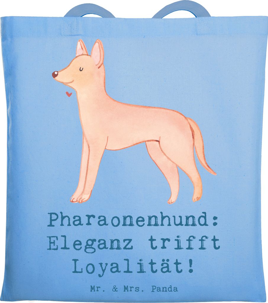 Mr. & Mrs. Panda Tote Bag Pharaonenhund Eleganz - Sky Blue - Geschenk, Tasche, Einkaufstüte, Loyalität, Shopping, Hunderasse, Hunde, freundlicher...