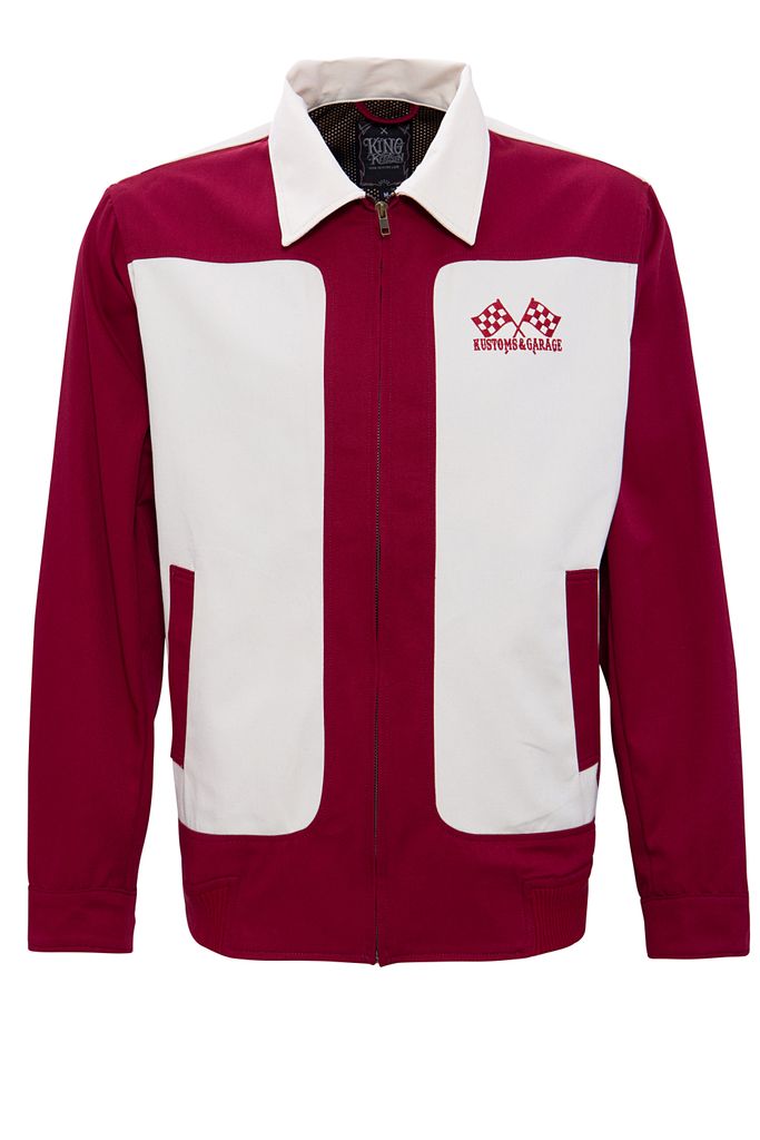 King Kerosin Gabardine Jacke - Speed Shop Burgunder XXL Produktbild 