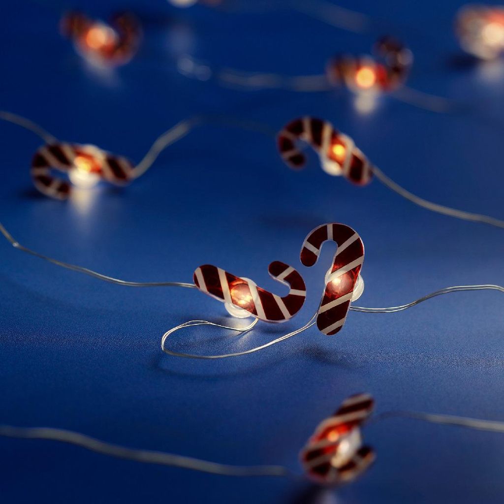 Micro LED Kette mit Zuckerstangen - 190 cm lang - 20 LEDs Produktbild 