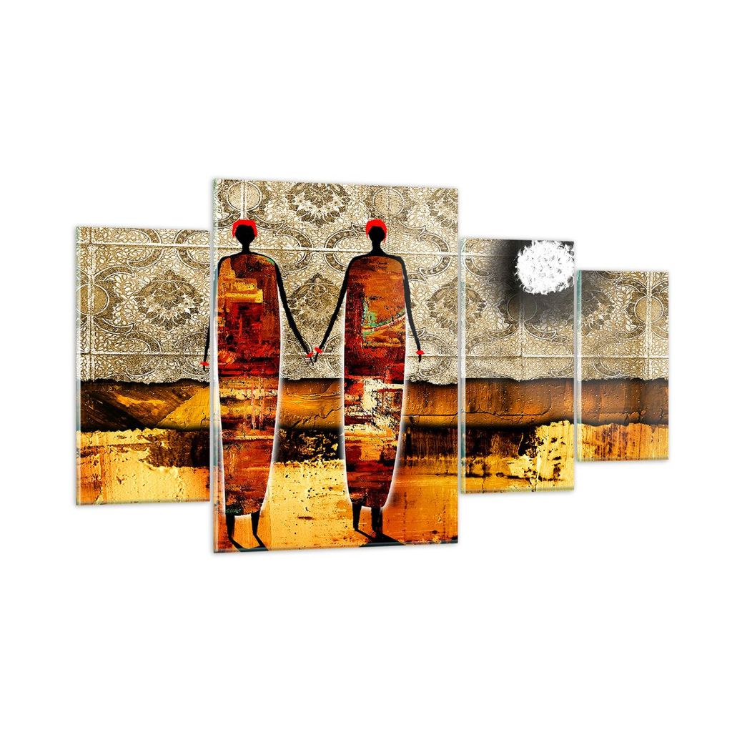 Bilder auf glas - Paar afrika wüste folklore - 160x90cm - Glasbilder - Wandbilder - Kunstdruck - zum Aufhängen bereit - Wanddekoration aus Glas -...