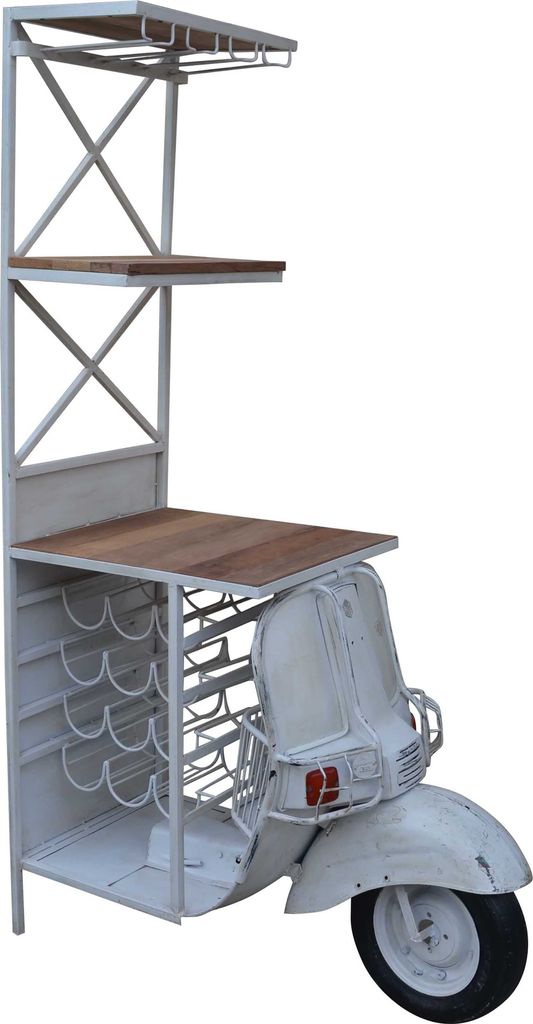 Kobolo Weinregal Anrichte Barregal Barwagen Scooter Wine Rack Bar Flaschen Schrank Regal Halter freistehend Ablage - Vintage Design - 50x102x180 cm