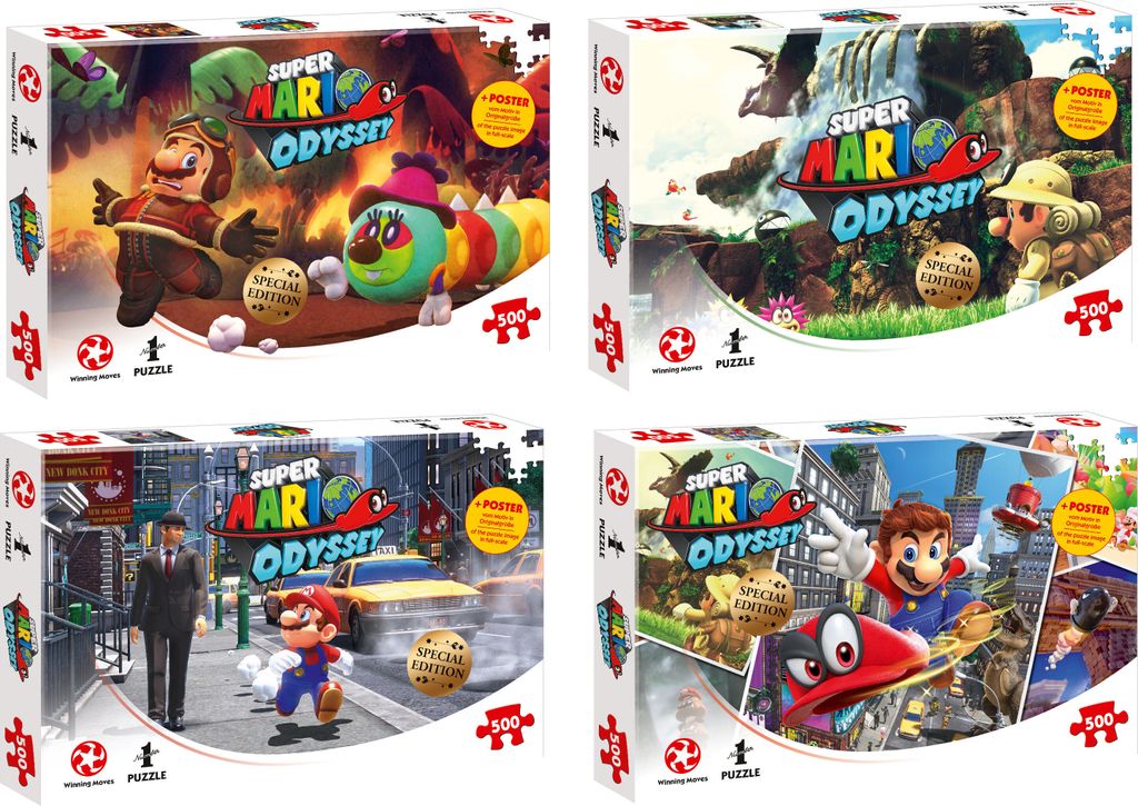 Puzzle - Super Mario Odyssey - Puzzle 4er Set (4x 500 Teile)