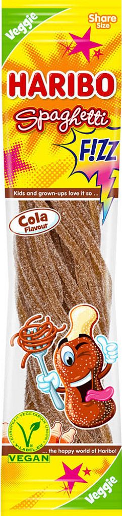 Haribo Spaghetti Cola FIZZ veggie Extrasaure Fruchtgummi 200g