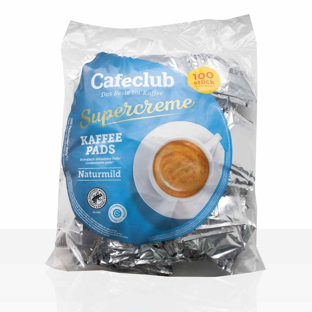 Cafeclub Kaffee-Pads Supercreme Naturmild - 100Stk einzeln Produktbild 