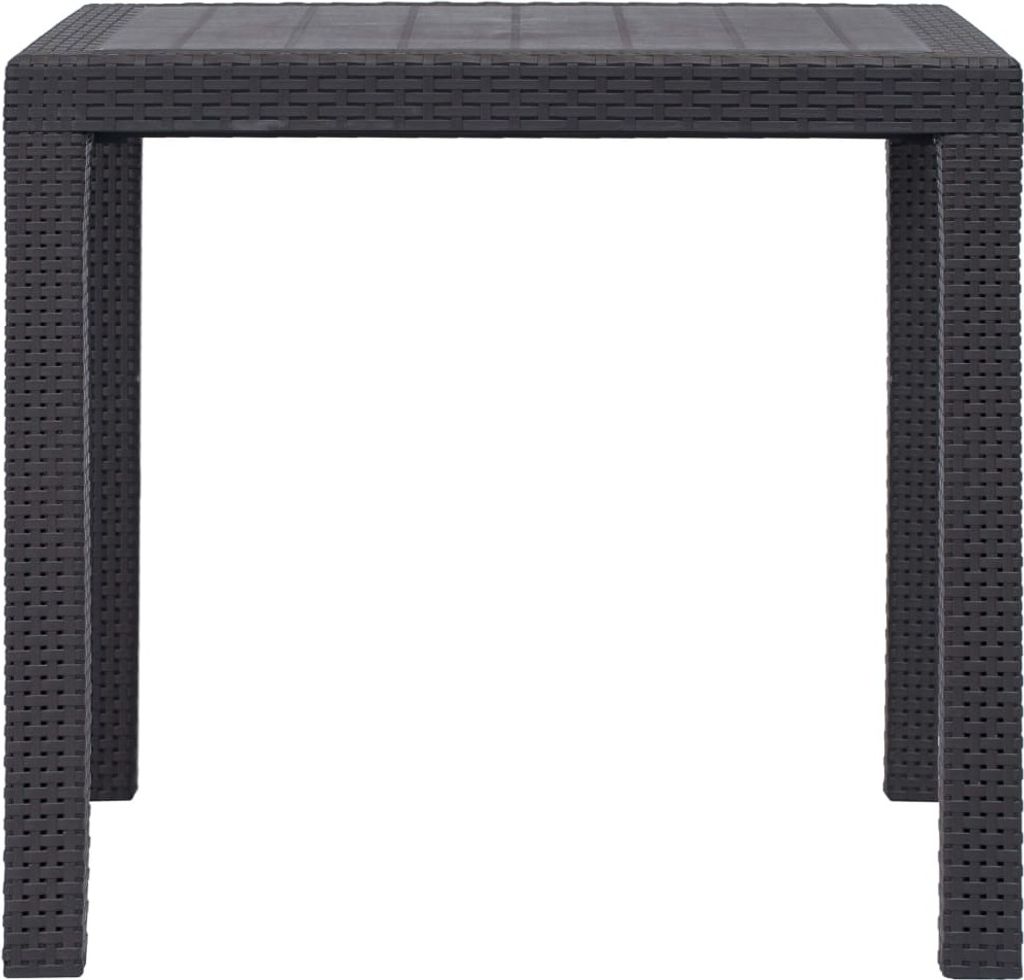 vidaXL Tavolo da giardino marrone 79x79x72 cm in plastica Immagine del prodotto 