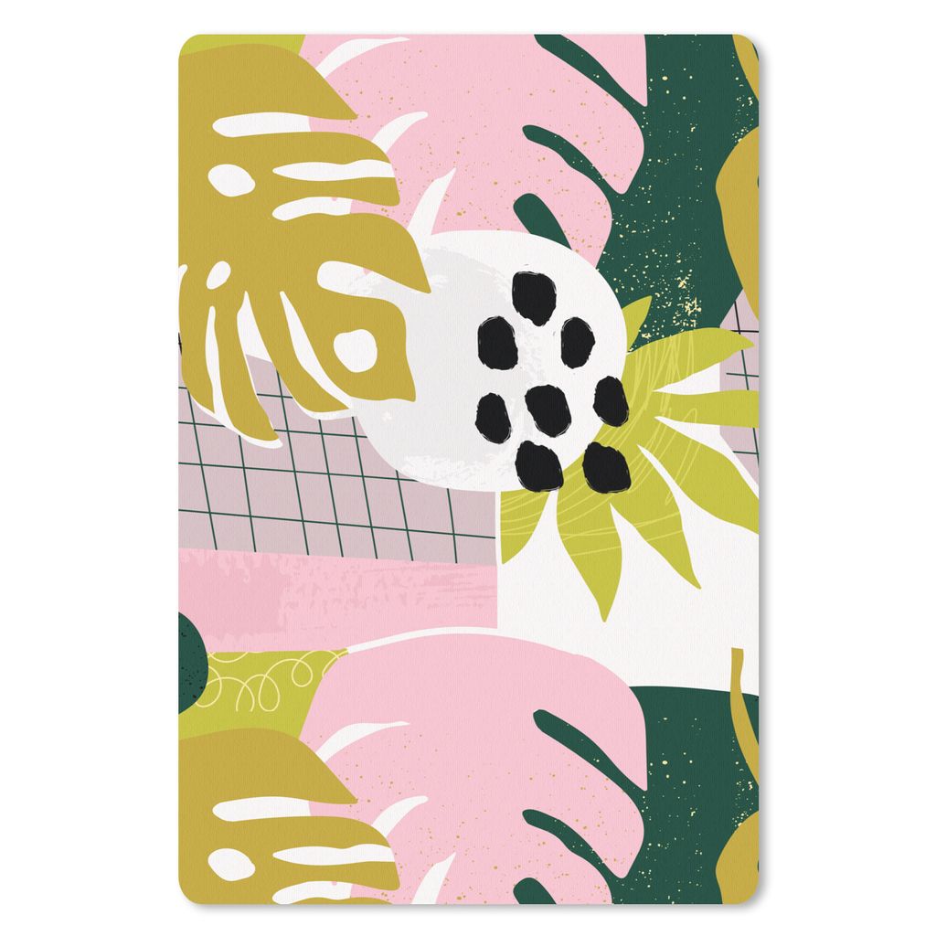 MuchoWow Mauspad Mousepad Tropische Pflanzen - Rosa - Muster 18x27 cm - Mousepads - Maus Mat - Pad - Mausunterlage