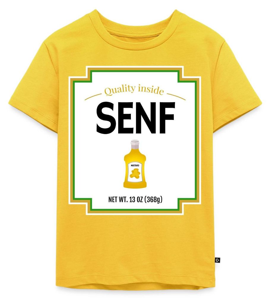 Spreadshirt Senf Partner Kostüm Fasching Karneval Kinder Premium T-Shirt, 110/116 (4 Jahre), Sonnengelb