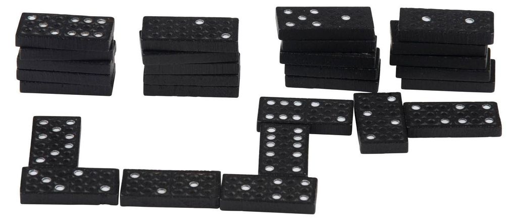 Domino-Set aus Holz, 28-teilig.