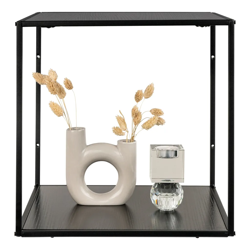 Étagère Murale Noire Mate Vita - Cube en Mélaminé Résistant 36 cm