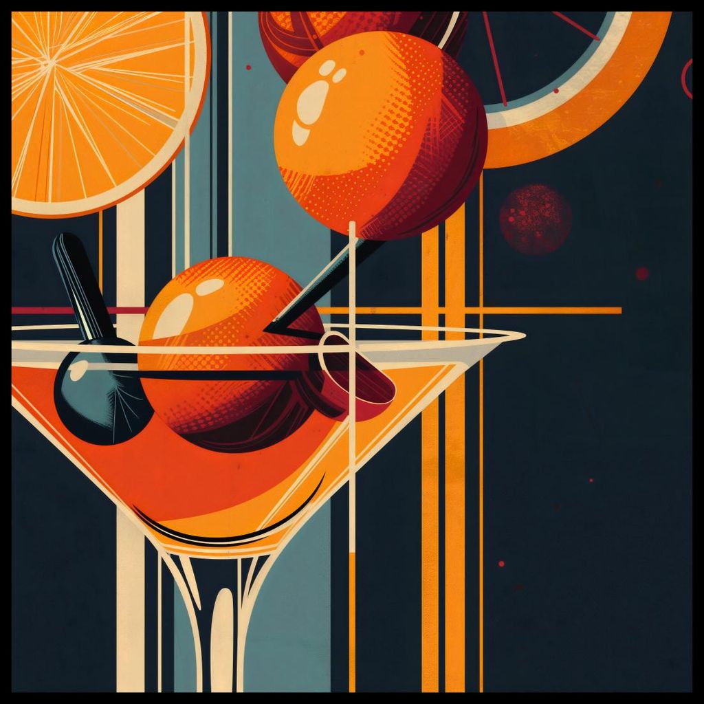 Plakat 90x90cm Cocktail im Stil