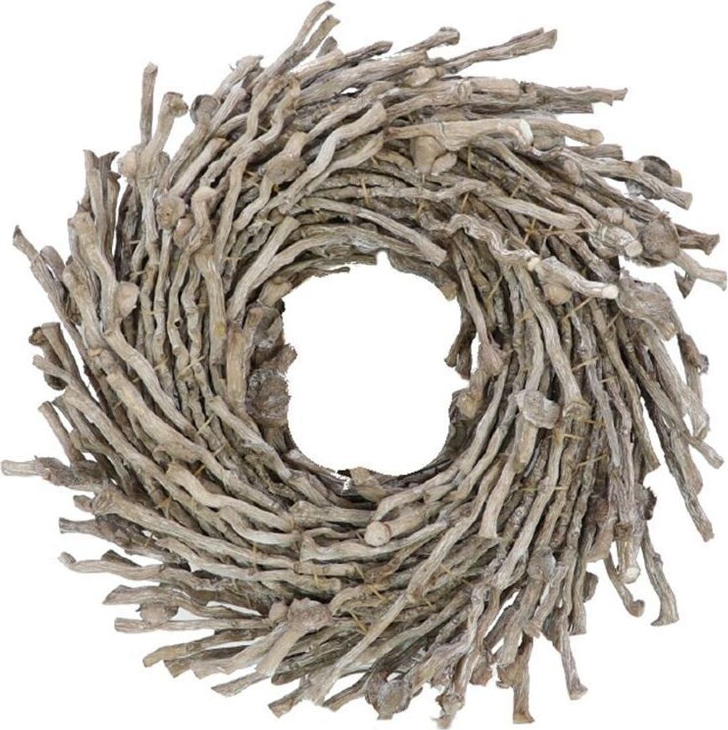 HBX Kranz Rural Botay Holz-Naturmaterialien Grau D 40 cm
