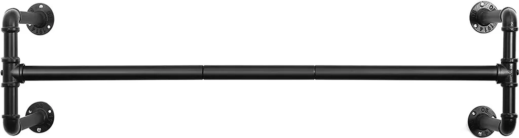 Tringle Leigh noire robuste, finition métal mat pour cintre et veste