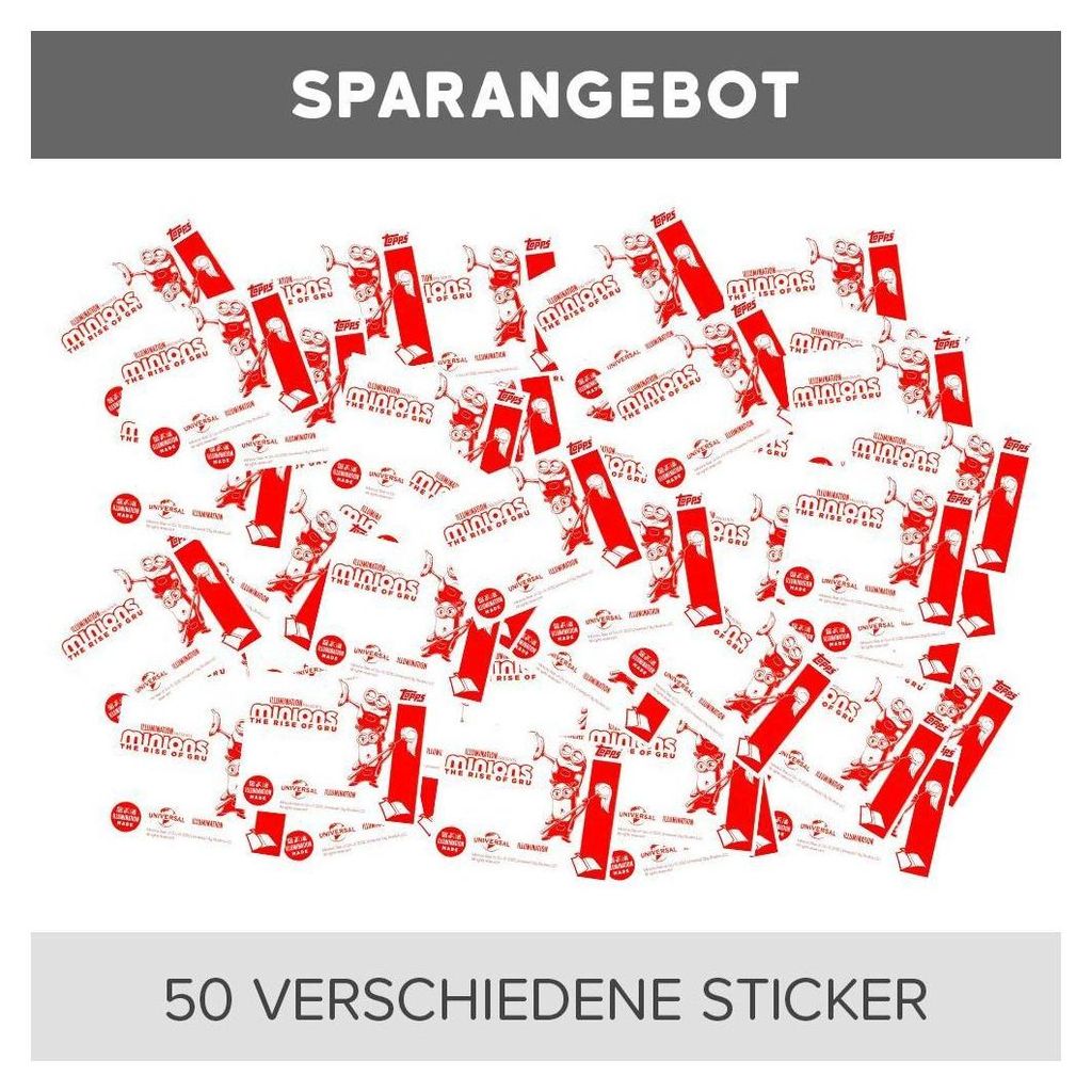 Minions - Auf der Suche nach dem Mini-Boss - Sammelsticker - 50 verschiedene, zufällige Auswahl