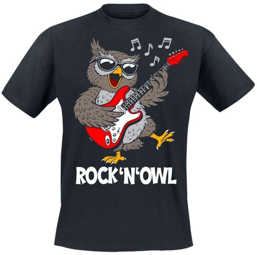 Tierisch T-Shirt Herren Rock'n' Owl schwarz 3XL Produktbild 
