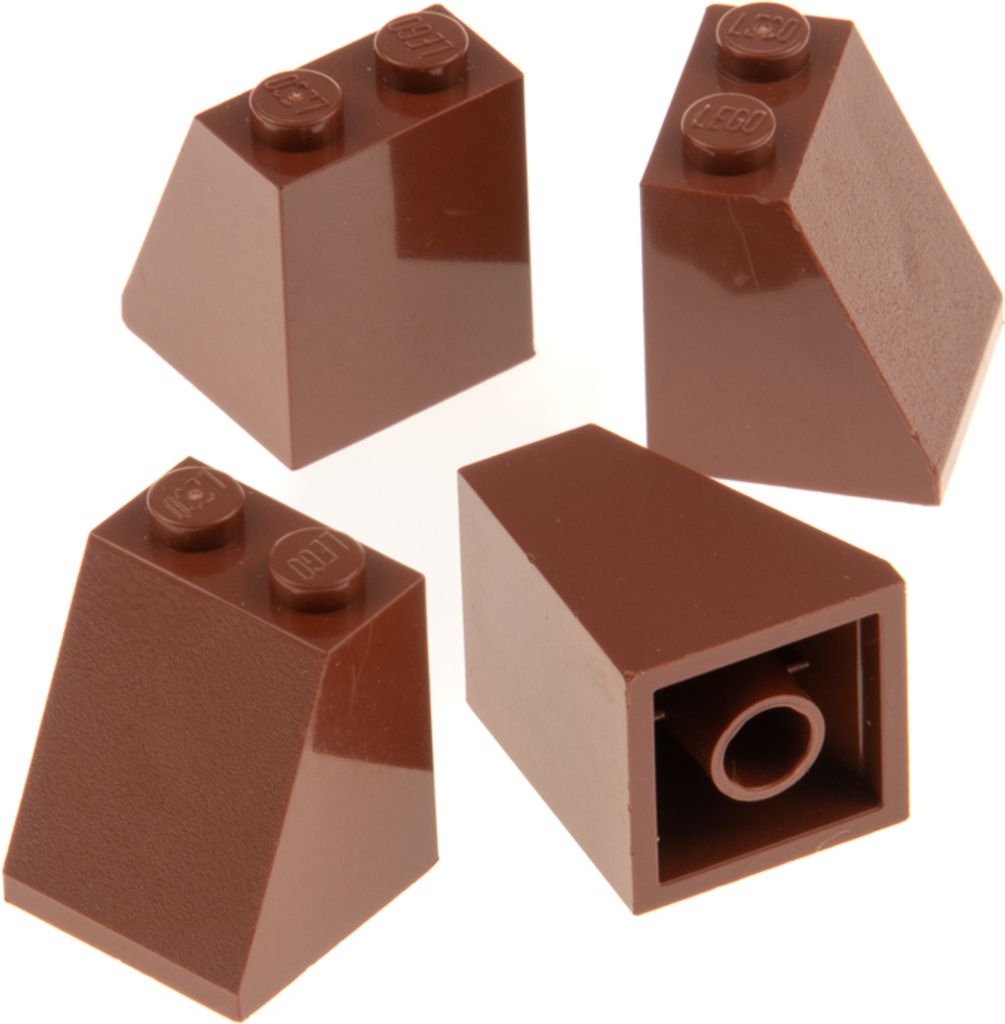 4x Lego Dachstein 65° 2x2x2 rot braun schräg Steine Boden Röhre 4585066 3678b