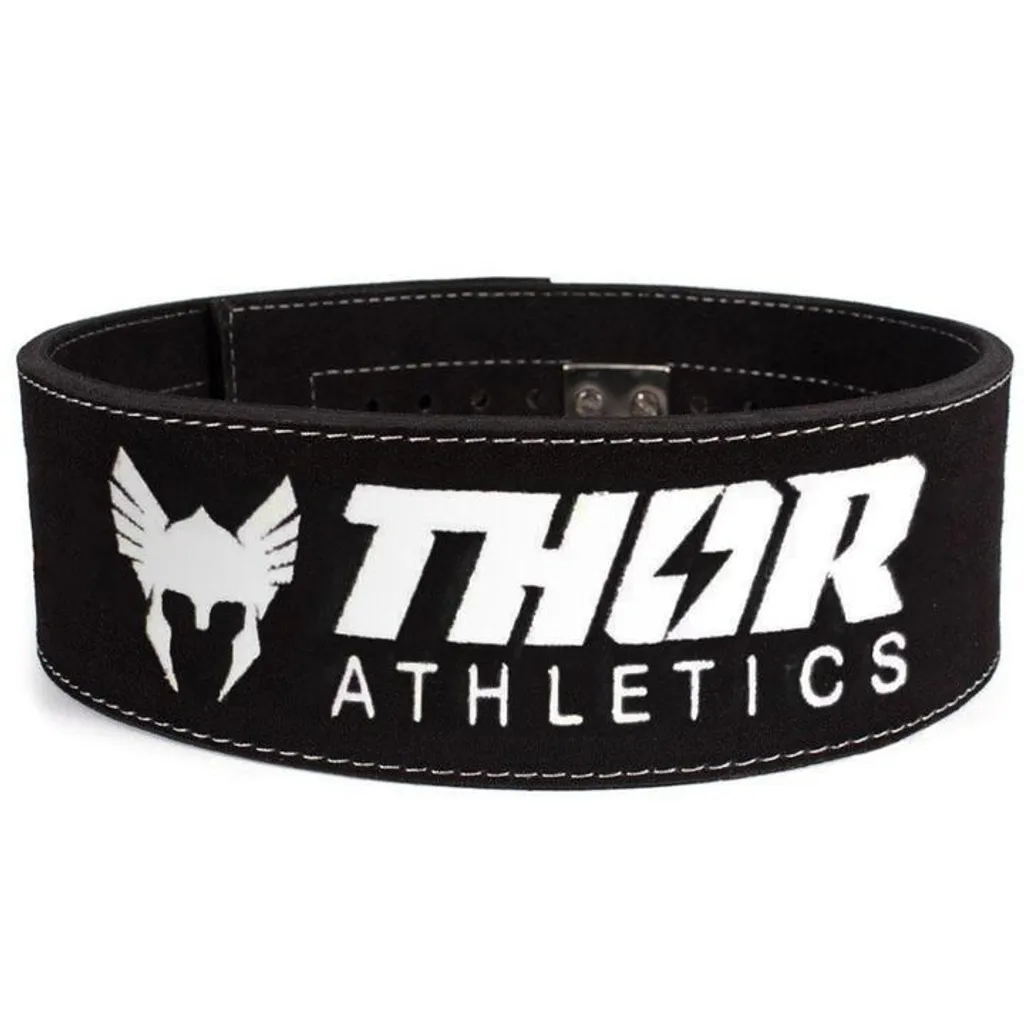 Thor Athletics Ceinture Haltérophilie en Cuir avec Boucle d'Acier - XS