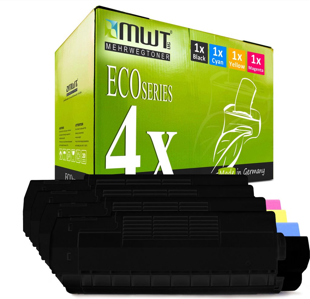 4 Mehrwegtoner kompatible Lasertoner ersetzt OKI 42804508 42804507 42804506 42804505 s Mehrfarbig