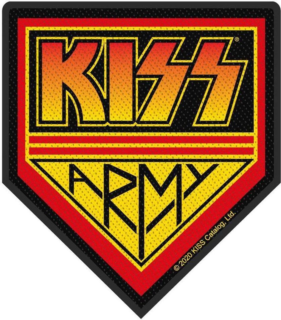 Kiss - Patch "Army", gewebter Stoff RO5268 (Einheitsgröße) (Rot/Gelb)