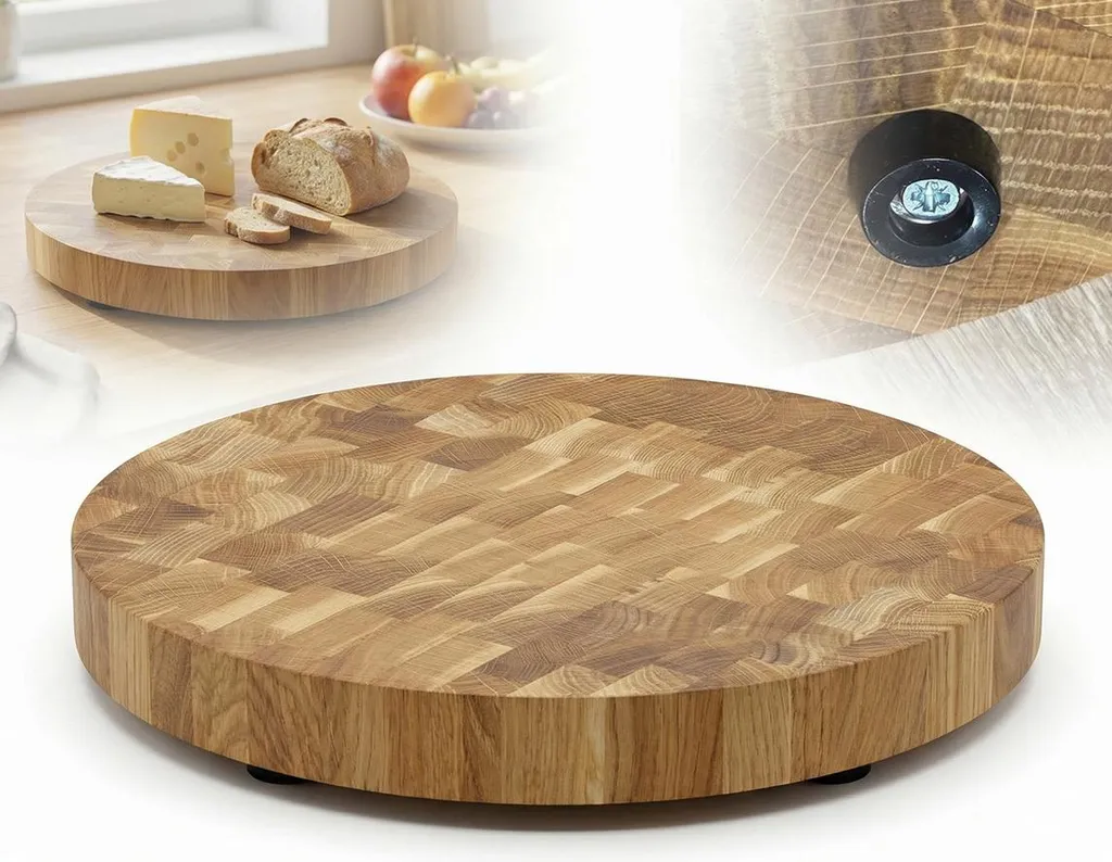 Tavolo da Pranzo Rotondo Rovere Massiccio | Tavolo End Grain Solido