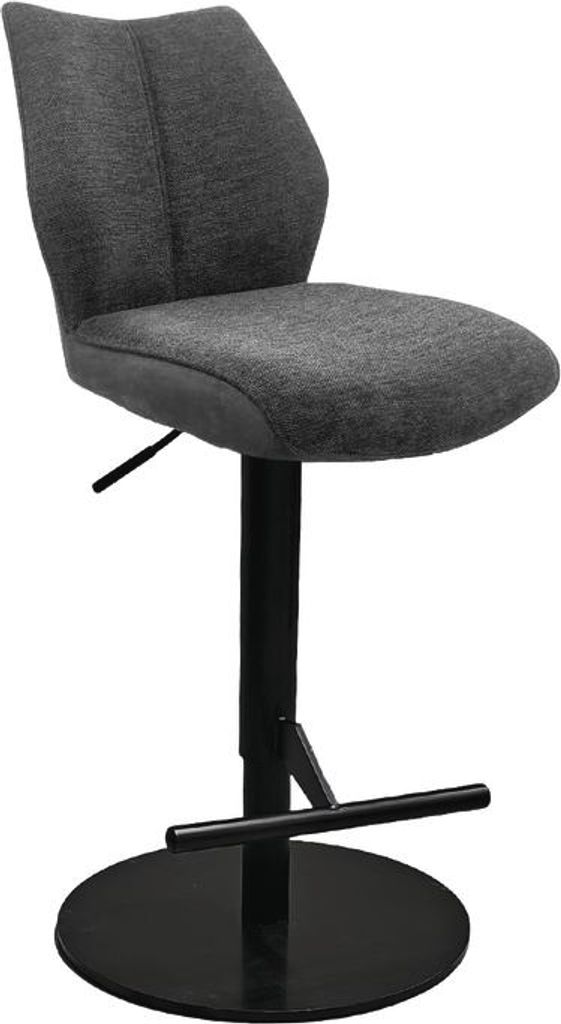 Design Barhocker Stella S Gestell schwarz matt rund dunkelgrau