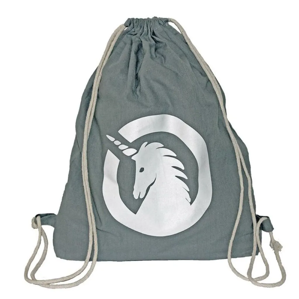 Sacca Unicorno Grigia per Educazione Fisica | Borsa Sportiva Bimbi 42cm