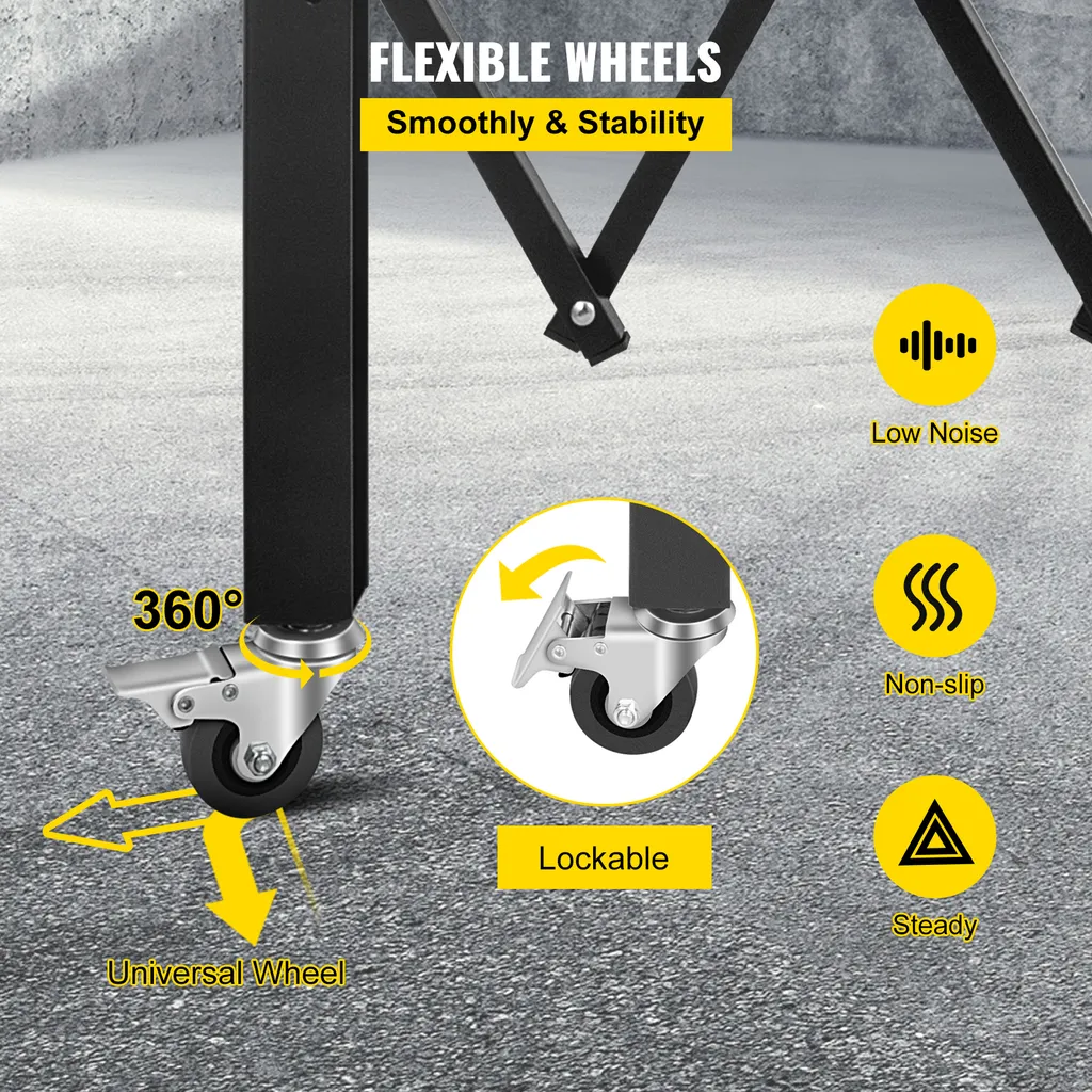 Porte Accordéon de Sécurité Extensible en Acier avec Roulette à 360°