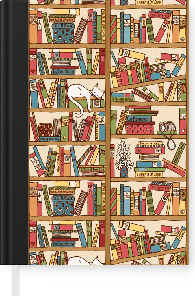 MuchoWow Notizbuch Tagebuch Haushaltsbuch Notebook A5 Muster - Katze - Buch - Jungen - Mädchen - Kinder - Kinder - Notizblock - Notizheft - Note...