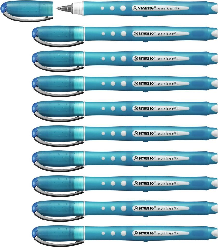 STABILO worker+ colorful, Jednoduchá prepisovačka, Modrá, Obrázok produktu 