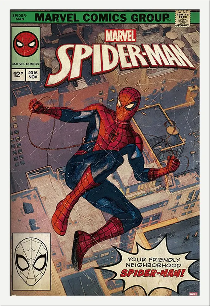 Poster Spider-Man encadré avec vitre acrylique incassable