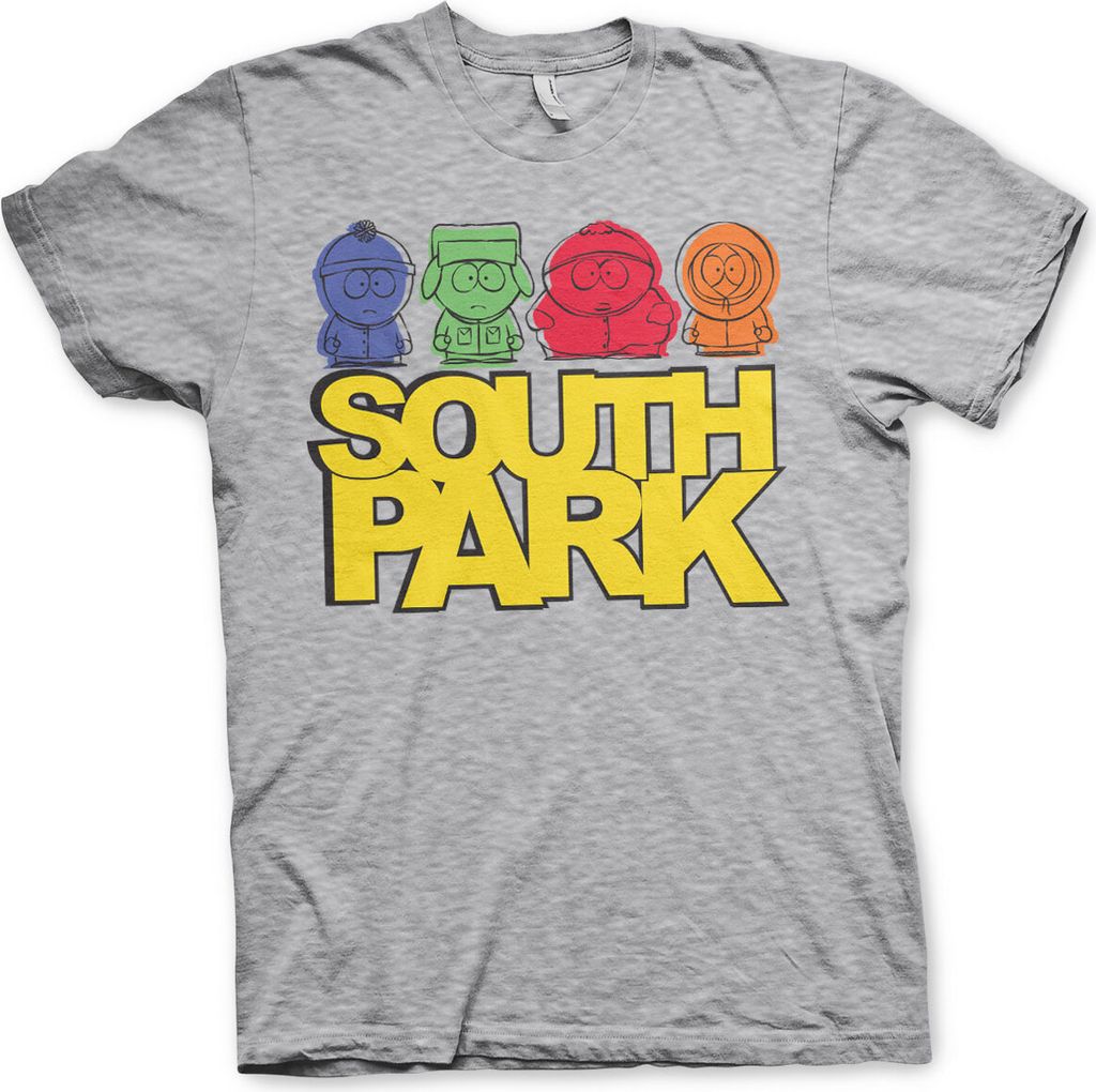 South Park Sketched T-Shirt - Large - Heather-Grey Produktbild 