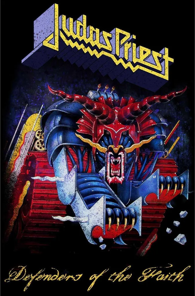 Poster Judas Priest Defenders Of The Faith Idée Déco Rock Tissu RO2713
