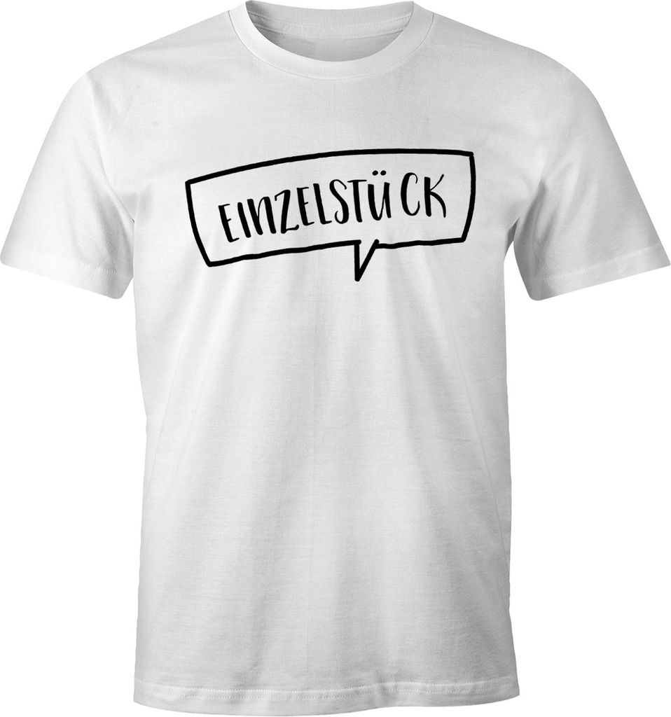 witziges Herren T-Shirt "Einzelstück" Sprüche Spruch Fun-Shirt Männer Moonworks weiß 4XL