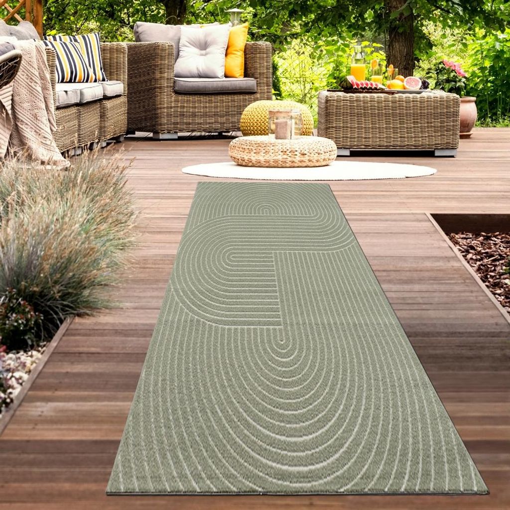 Stilvoller Teppich in Grün: Moderne Eleganz für Ihr Zuhause Größe - 80 x 250 cm