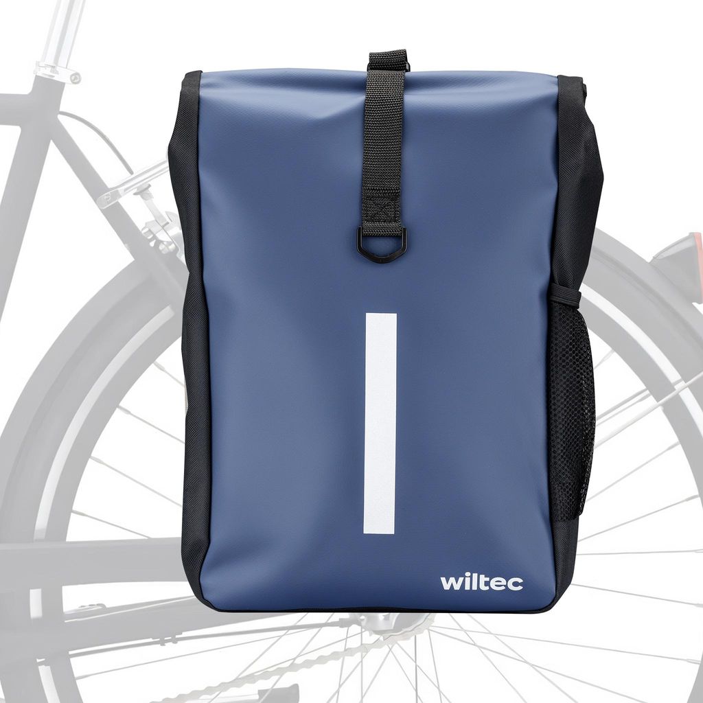 Wiltec Sacoche étanche pour porte-bagages bleue – capacité Image du produit 